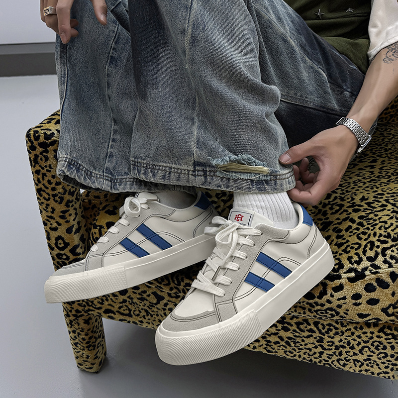 Klasiskas divdaļīgas vīriešu kurpes, modernas nišas, vienkāršas, populāras, lietussargu auduma, studentu audekla kurpes, sporta ikdienas kedas