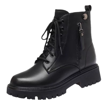 Γυναικεία παπούτσια Martin Boots Χειμερινά μποτάκια με επένδυση fleece από χοντρό δέρμα, παπούτσια από μαλακό δέρμα, μπότες από χοντρό μάλλινο ύφασμα, μπότες χιονιού, γούνινα δερμάτινα παπούτσια από ένα κομμάτι.