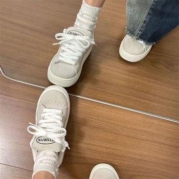 Πρωτότυπα ρετρό αθλητικά παπούτσια με λεοπάρ print, άνοιξη και καλοκαίρι 2025, νέα γυναικεία κορεάτικα στυλ, ευέλικτα, casual παπούτσια για φοιτητές