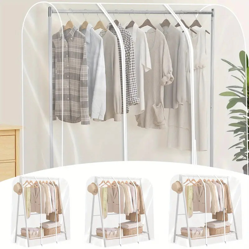 Tarpvalstybinis buitinių drabužių pakabos dulkių uždangalas miegamojo drabužiams, dulkių maišelis, visiškai skaidrus drabužių laikymas ir organizavimas, stereo dulkių uždangalas