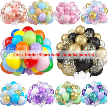 Ristpiiriline 50tk mitmevärvilist õhupalliketi pakendit, stseeni kaunistuseks mõeldud õhupalli sünnipäevapeoks, pulmakomplekt lateksist õhupallideks