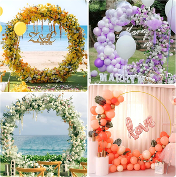 Vestuvių apvalios arkos fono rėmo dekoracija, vyšnių žiedų arka, vestuvių išdėstymo rekvizitai, balionų arka, apvalus vamzdinis geležinis rėmas
