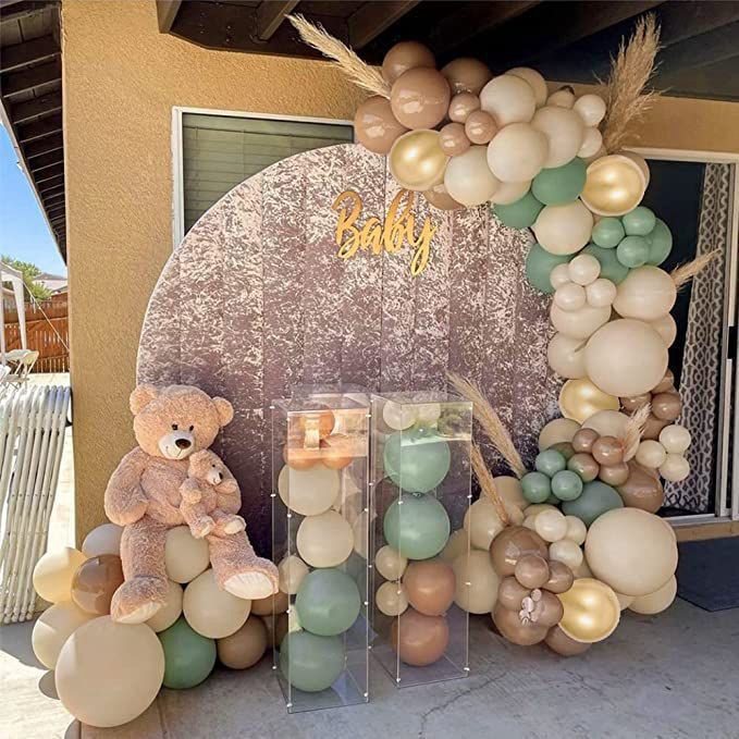 Salveirohelise metalli kuldse alasti värvi kohvipallide pärjakomplekt džungli eluslooduse teemal sünnipäevapeole