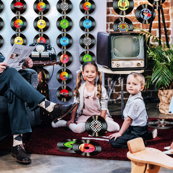 Διακόσμηση πάρτι ροκ μουσικής vintage εποχής με χάρτινους δίσκους με θέμα γενεθλίων και εκδηλώσεων Διακοσμητικές πινακίδες τοίχου για πάρτι