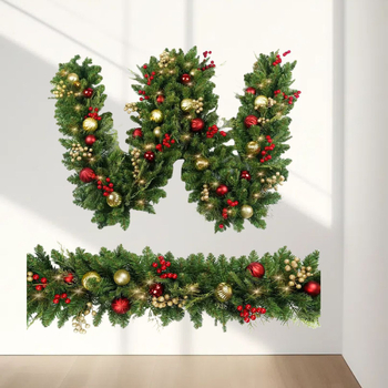 Amazon Hot Selling karácsonyi rattan hotelszoba karácsonyi golyó piros gyümölcs 2,7 m rattan karácsonyi girland dekoráció