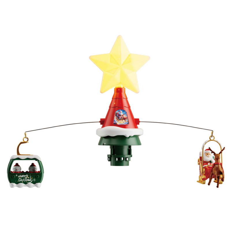 Διασυνοριακό Νέο Προϊόν Διακόσμηση Χριστουγεννιάτικου Δέντρου με Περιστρεφόμενο Φωτιστικό Μουσικής από Πάνω Πλήρως Αυτόματο Φωτισμό Εορταστικής Ατμόσφαιρας