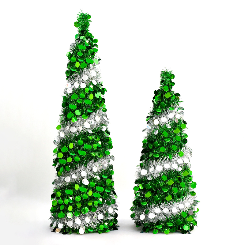 Διασυνοριακή Χριστουγεννιάτικη Διακόσμηση Μεγάλου Δίσκου Δίχρωμο Σπιράλ Χριστουγεννιάτικο Δέντρο 1,5 μ. Πτυσσόμενα Διακοσμητικά Στολίδια Χριστουγεννιάτικο Δέντρο