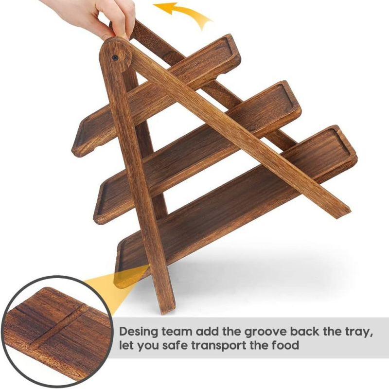 Vintage puidust mitmekihiline paberist tassiküpsise koogiriiul, puuvilja-magustoiduriiul, täispuidust kuuma poti taldrikualus, hoiuriiul, vitriin