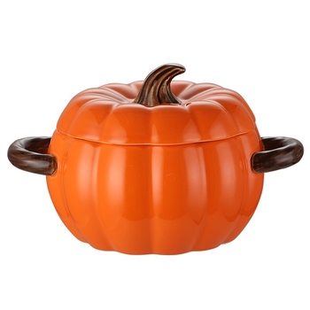 Κατσαρόλα κολοκύθας για οικιακή χρήση, ψηλό κεραμικό μπολ σούπας με διπλή λαβή και καπάκι, μεγάλης χωρητικότητας, οικιακή κουζίνα, δημιουργικό φλιτζάνι στιφάδο