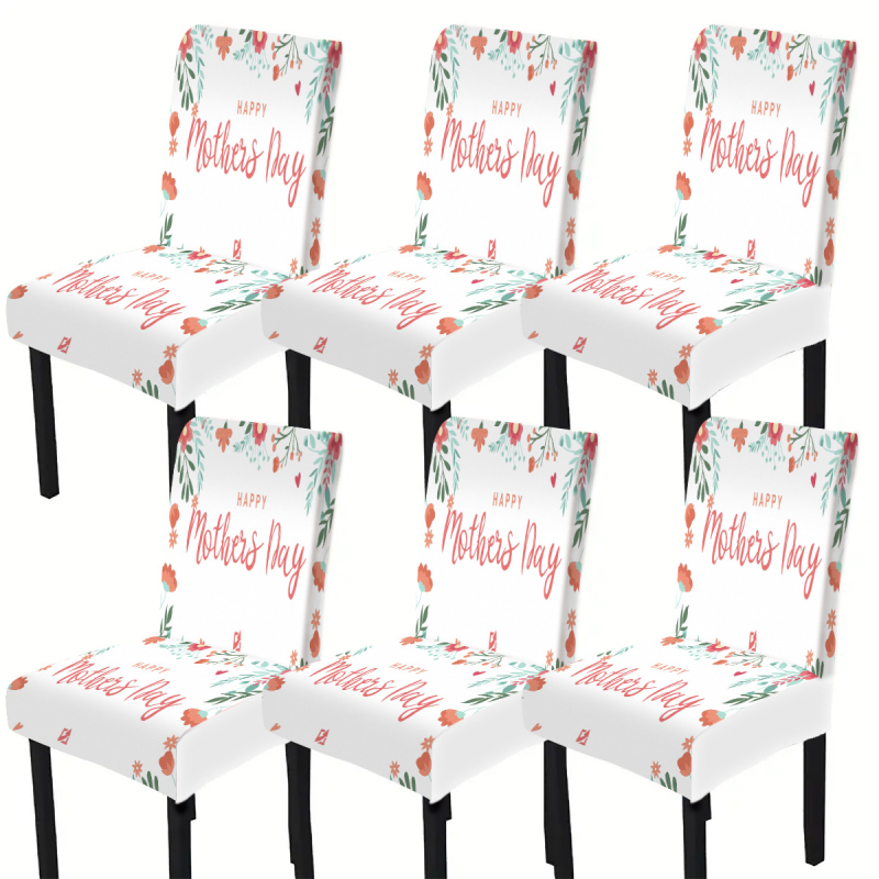 1 tk pidulik trükitud elastne istmekate, sobib pere söögitoa toolile, hotellile, aiatooli kattele