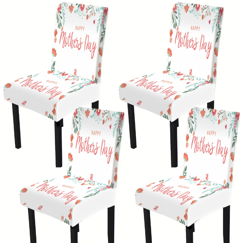 1 tk pidulik trükitud elastne istmekate, sobib pere söögitoa toolile, hotellile, aiatooli kattele