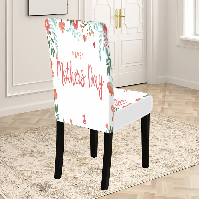 1 tk pidulik trükitud elastne istmekate, sobib pere söögitoa toolile, hotellile, aiatooli kattele