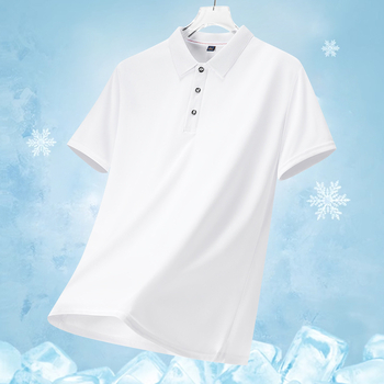 Καλοκαιρινό μπλουζάκι με κοντό μανίκι, ανοιχτό, πολυτελές, αναπνεύσιμο, μονόχρωμο, μεταξωτό πέτο, μοντέρνο ανδρικό POLO crossborder