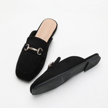 Plus Size Export Stílusú Zárt Orrú Bebújós Papucsok Női, Lusta Bebújós Papucsok, Vastag Talpú, Szögletes Orrú Lapos Cipők, Lélegző és Kényelmes Női Cipők