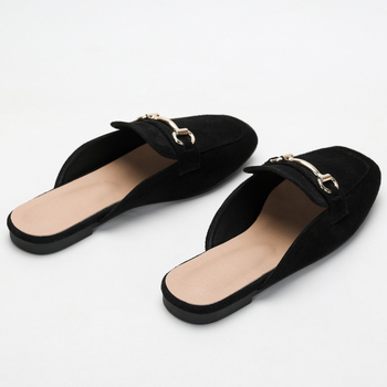 Plus Size Export Stílusú Zárt Orrú Bebújós Papucsok Női, Lusta Bebújós Papucsok, Vastag Talpú, Szögletes Orrú Lapos Cipők, Lélegző és Kényelmes Női Cipők