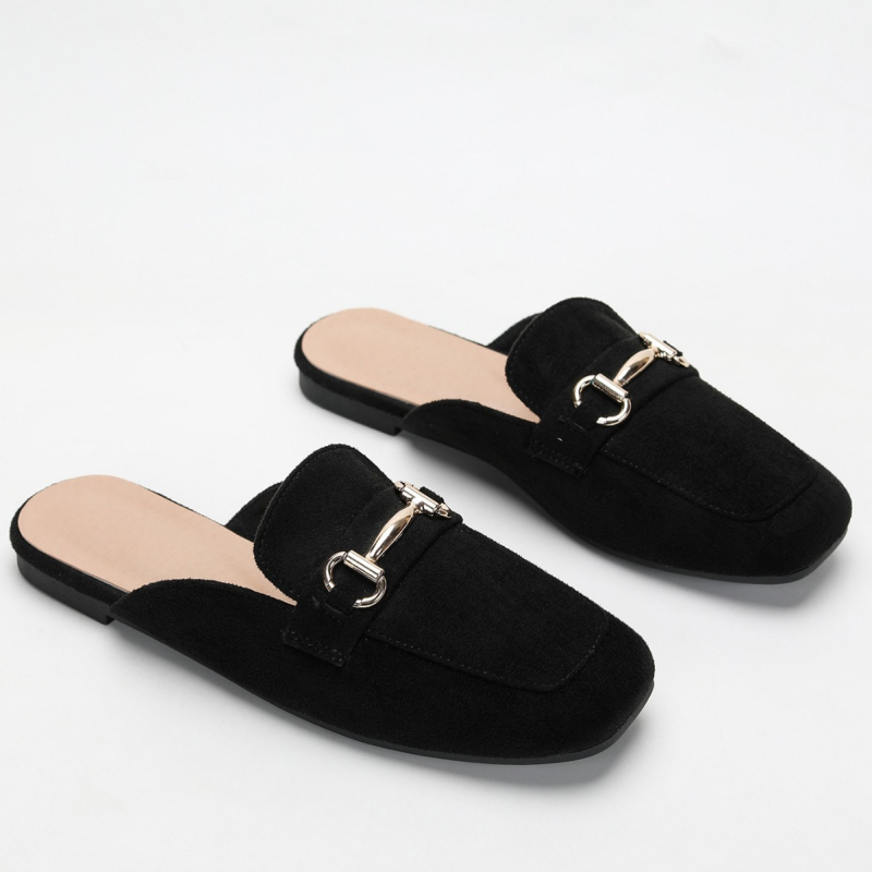 Plus Size Export Stílusú Zárt Orrú Bebújós Papucsok Női, Lusta Bebújós Papucsok, Vastag Talpú, Szögletes Orrú Lapos Cipők, Lélegző és Kényelmes Női Cipők