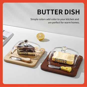 ☾ Νέο Δίσκος Βουτύρου Δίσκος από Μπαμπού Κουτί Αποθήκευσης Τυριών της Amazon, Πιάτο Επιδόρπιο, Πιάτο Ψωμιού με Τυρί