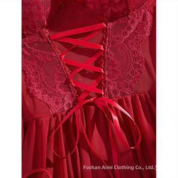 Σετ δύο τεμαχίων νυχτικών με δαντέλα και τιράντες, νέες σέξι πιτζάμες για γυναίκες, ευρωπαϊκής και αμερικανικής κατασκευής, σε καθαρό χρώμα, 25015