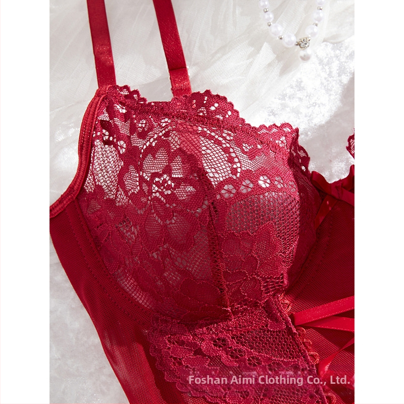 Σετ δύο τεμαχίων νυχτικών με δαντέλα και τιράντες, νέες σέξι πιτζάμες για γυναίκες, ευρωπαϊκής και αμερικανικής κατασκευής, σε καθαρό χρώμα, 25015