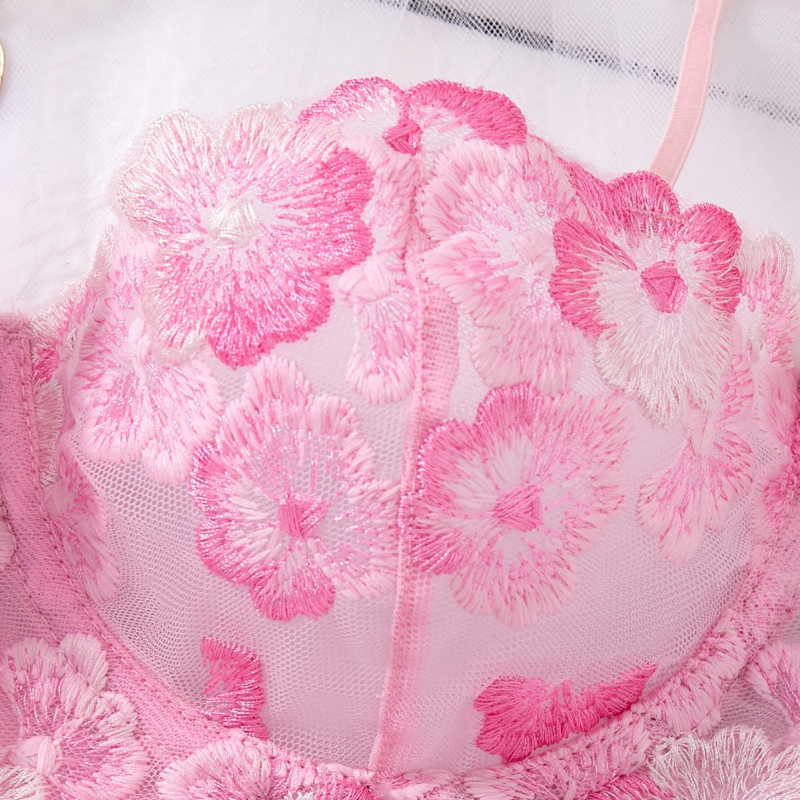 2025. aasta uus moodne seksikas aluspesu naiste lillelise tikandiga kvaliteetne üliõhuke läbipaistev seksikas aluspesu komplekt 121