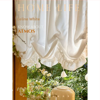 Prancūziško stiliaus šviesios prabangios užuolaidos romėniškos užuolaidos pakeliamos užuolaidos šešėlis pusu užuolaida miegamojo durų užuolaida marlės užuolaida virtuvėje vandens užuolaida su lipdukais