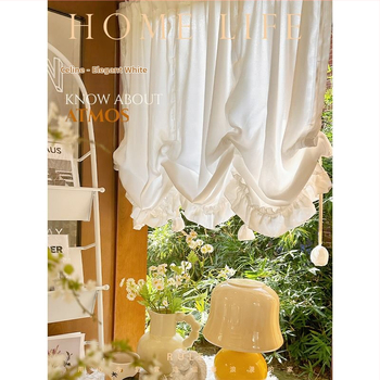 Prancūziško stiliaus šviesios prabangios užuolaidos romėniškos užuolaidos pakeliamos užuolaidos šešėlis pusu užuolaida miegamojo durų užuolaida marlės užuolaida virtuvėje vandens užuolaida su lipdukais