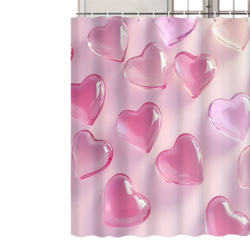 Amazon határokon átnyúló e-kereskedelem Valentin-napra átlátszó kristály szív alakú rózsaszín szívmintás zuhanyfüggöny Egyesült Államok Európa és Észak-Amerika