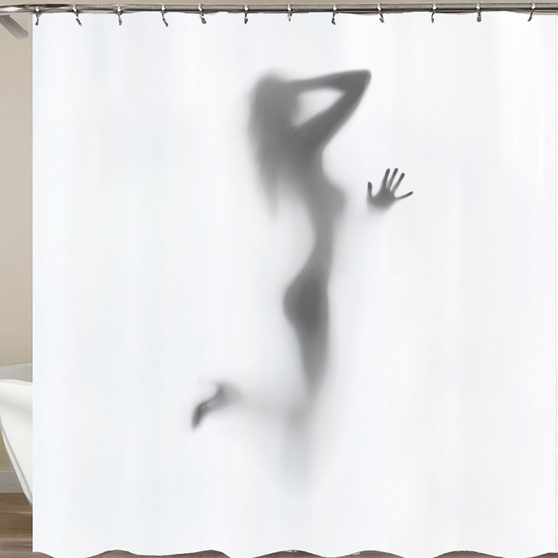 Új, személyre szabott divatos szépség digitális nyomtatású fürdőszobai függönyszövet poliészter vízálló zuhanyfüggöny nagykereskedelem