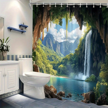 Shein Cross-Border Ecommerce Τροπικός Καταρράκτης και Κουρτίνα Μπάνιου Είσοδος Σπηλαίου Πολυεστέρας Ηνωμένες Πολιτείες Ευρώπη Βόρεια Αμερική