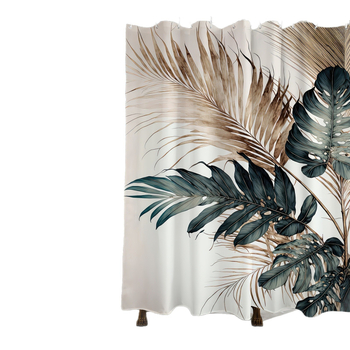 Temu határokon átnyúló e-kereskedelem modern divat akadálymentes luxus levélmintás nyomtatott zuhanyfüggöny Egyesült Államok, Európa és Észak-Amerika