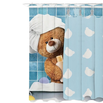 Temu Διασυνοριακή Κουρτίνα Ντους Ηλεκτρονικού Εμπορίου Μπάνιου Βασική σε Ευρωπαϊκό και Αμερικανικό Σχέδιο Βελούδινη Αρκούδα στην Κουρτίνα Ντους Αδιάβροχη και Ανθεκτική στη Μούχλα