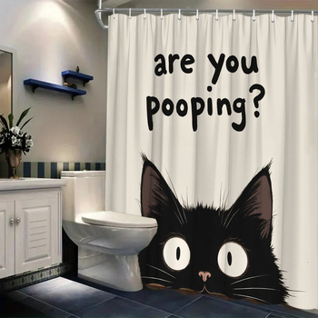 Temu határokon átnyúló e-kereskedelem humoros fekete macska székletürítés zuhanyfüggöny Egyesült Államok Európa és Észak-Amerika