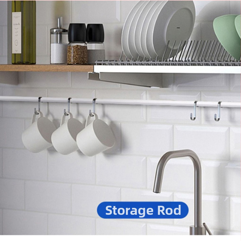 Гардеробна скоба за завеси, корниз за тоалетна врата, свиващ се корниз за дрехи, висяща кърпа за дрехи