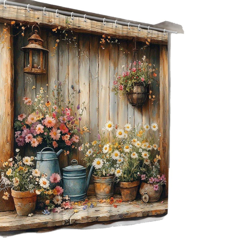 Amazoni piiriülese e-kaubanduse lilleline dušikardin, polüestermaterjal, sisaldab konksusid Ameerika Ühendriikidesse, Euroopasse ja Põhja-Ameerikasse