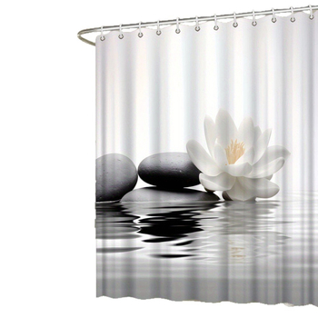 Shein határokon átnyúló e-kereskedelem nyugodt és egyszerű tavirózsás zuhanyfüggöny, poliészter szövet 12 akasztóval Egyesült Államok, Európa és Észak-Amerika