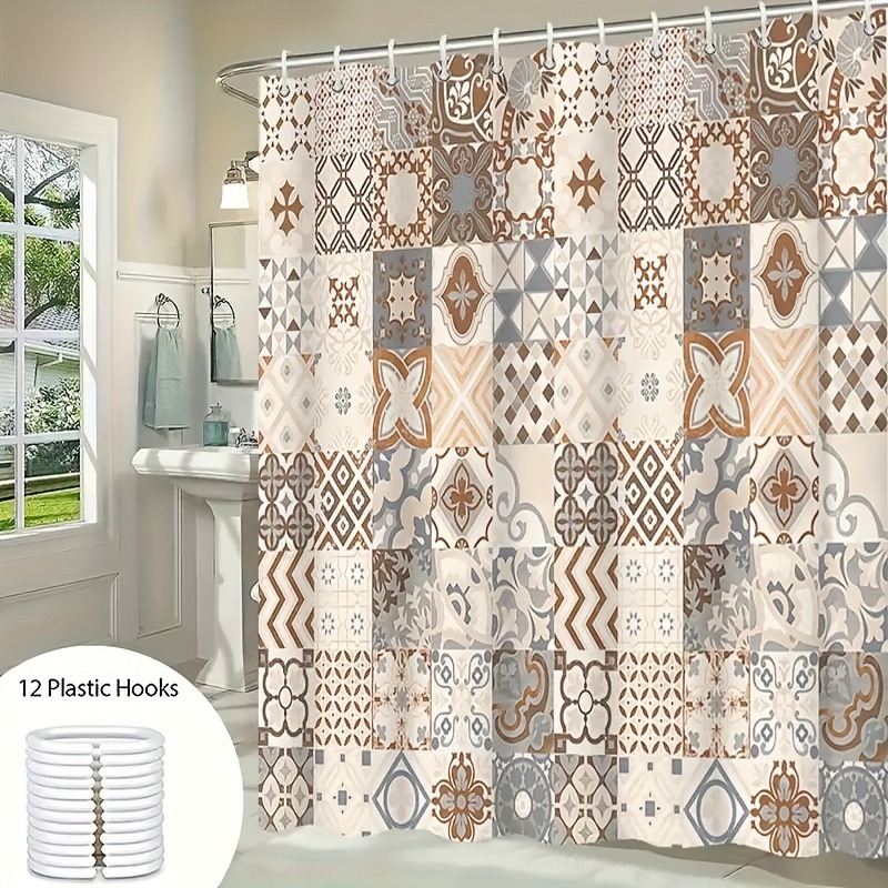 Temu piiriülene e-kaubanduse boheemlaslikus stiilis dušikardin 12 konksuga USA-sse, Euroopasse, Põhja-Ameerikasse