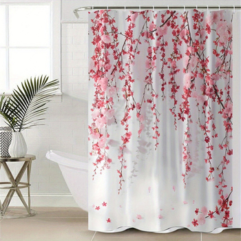 Amazoni piiriülene e-kaubandus roosa lilleprindiga polüester dušikardin Ameerika Ühendriikides, Euroopas ja Põhja-Ameerikas