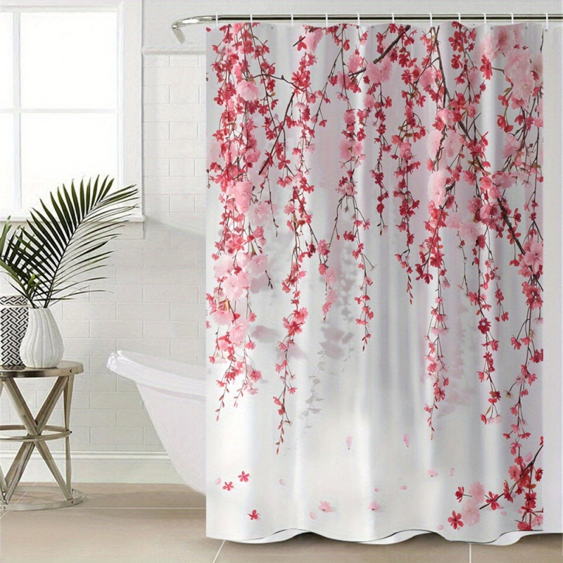 Amazoni piiriülene e-kaubandus roosa lilleprindiga polüester dušikardin Ameerika Ühendriikides, Euroopas ja Põhja-Ameerikas