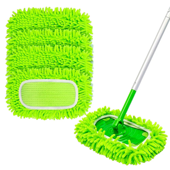 Alkalmas Swiffer Sweeper mikroszálas zöld zsenília nedves és száraz felmosófejhez, kis méret, cserélhető fejjel