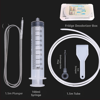 Šaldytuvo išleidimo angos žemsiurbės šepetys valymo įrankis šaldymo patalpos išleidimo vamzdis vanduo ledas užsikimšimas žemsiurbės valymas