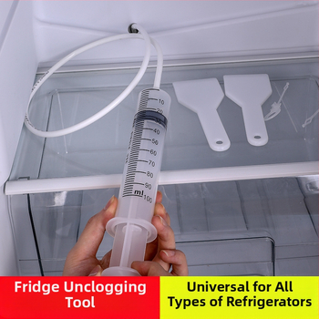 Šaldytuvo išleidimo angos žemsiurbės šepetys valymo įrankis šaldymo patalpos išleidimo vamzdis vanduo ledas užsikimšimas žemsiurbės valymas