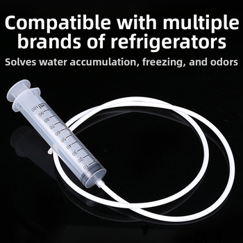 Šaldytuvo išleidimo angos žemsiurbės šepetys valymo įrankis šaldymo patalpos išleidimo vamzdis vanduo ledas užsikimšimas žemsiurbės valymas