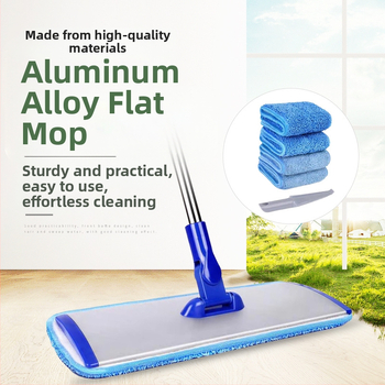 Piiriülene alumiiniumisulamist lame mopp, käsitsi pestav, puhas, plaadid, puitpõrandad, pöörlev märg ja kuiv mopp laiskadele inimestele