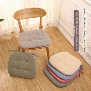 Възглавница за трапезен стол във формата на подкова, възглавница за седалка от масивно дърво, целогодишна, японски стил, възглавница за трапезна маса, задна част, фиксиране на седалката