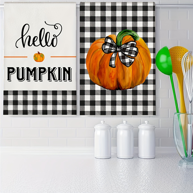 „Temu Shein“ gamyklos ženklinimas, tiesioginio pristatymo spausdintas virtuvinis rankšluostis, rudens moliūgų indų šveitimo pagalvėlė