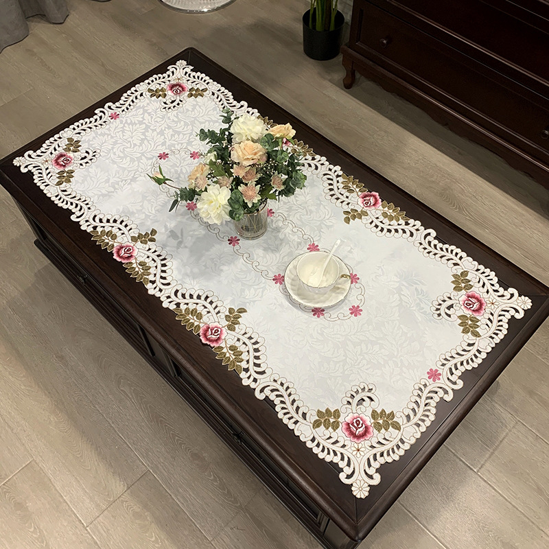 A5L európai stílusú dohányzóasztal terítő szövet négyzet alakú asztalterítő téglalap alakú forrázásgátló teafőző terítő modern egyszerű amerikai stílusú nappali