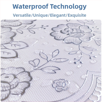 PVC ορθογώνιο τραπεζομάντιλο χωρίς πλύσιμο αδιάβροχο, ανθεκτικό στο λάδι, αντι-εγκαύματα, σαλόνι σπιτιού, ευρωπαϊκού στιλ, κλασικό ζεστό ασημί
