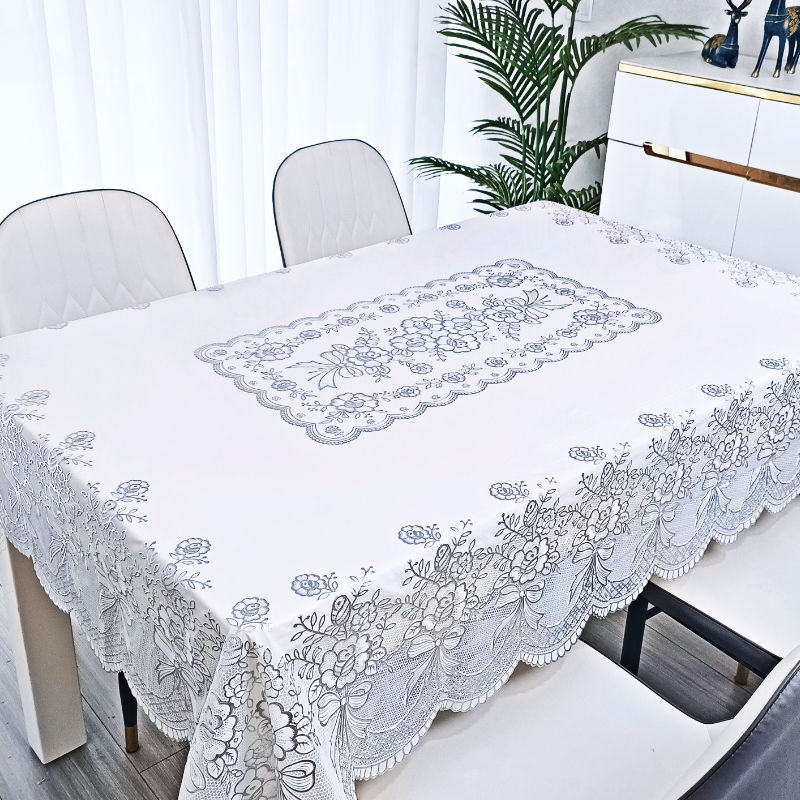 PVC mosásmentes téglalap alakú terítő vízálló olajálló forrázásgátló háztartási nappali európai stílusú klasszikus forró ezüst