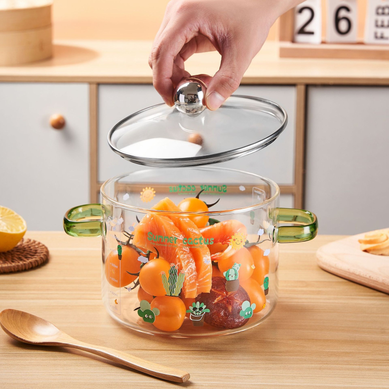 Magas boroszilikát üveg hőálló binaurális pörköltfazék elektromos kerámia tűzhelyen zabkása desszert gyümölcstál saláta instant tésztatál főzésére használható