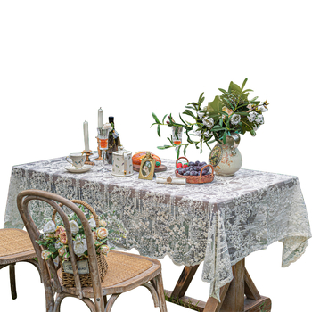 Χονδρικό τραπεζομάντιλο δαντέλας σε στυλ ρετρό γαλλικό λευκό μονόχρωμο στρογγυλό τραπεζομάντιλο ορθογώνιο τραπεζομάντιλο τραπεζομάντιλο τραπεζιού σαλονιού